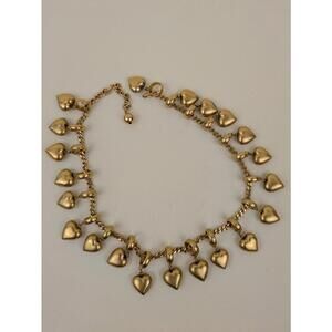 1990's gold filled puffy hearts necklace